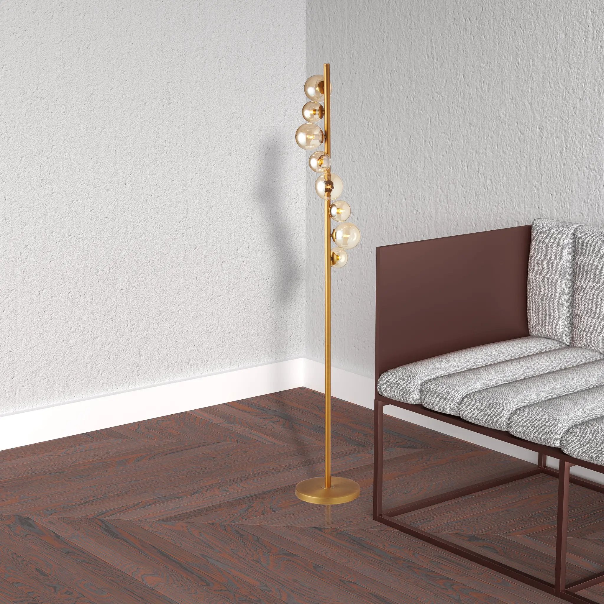 vintage bronze with cognac glass table lamp