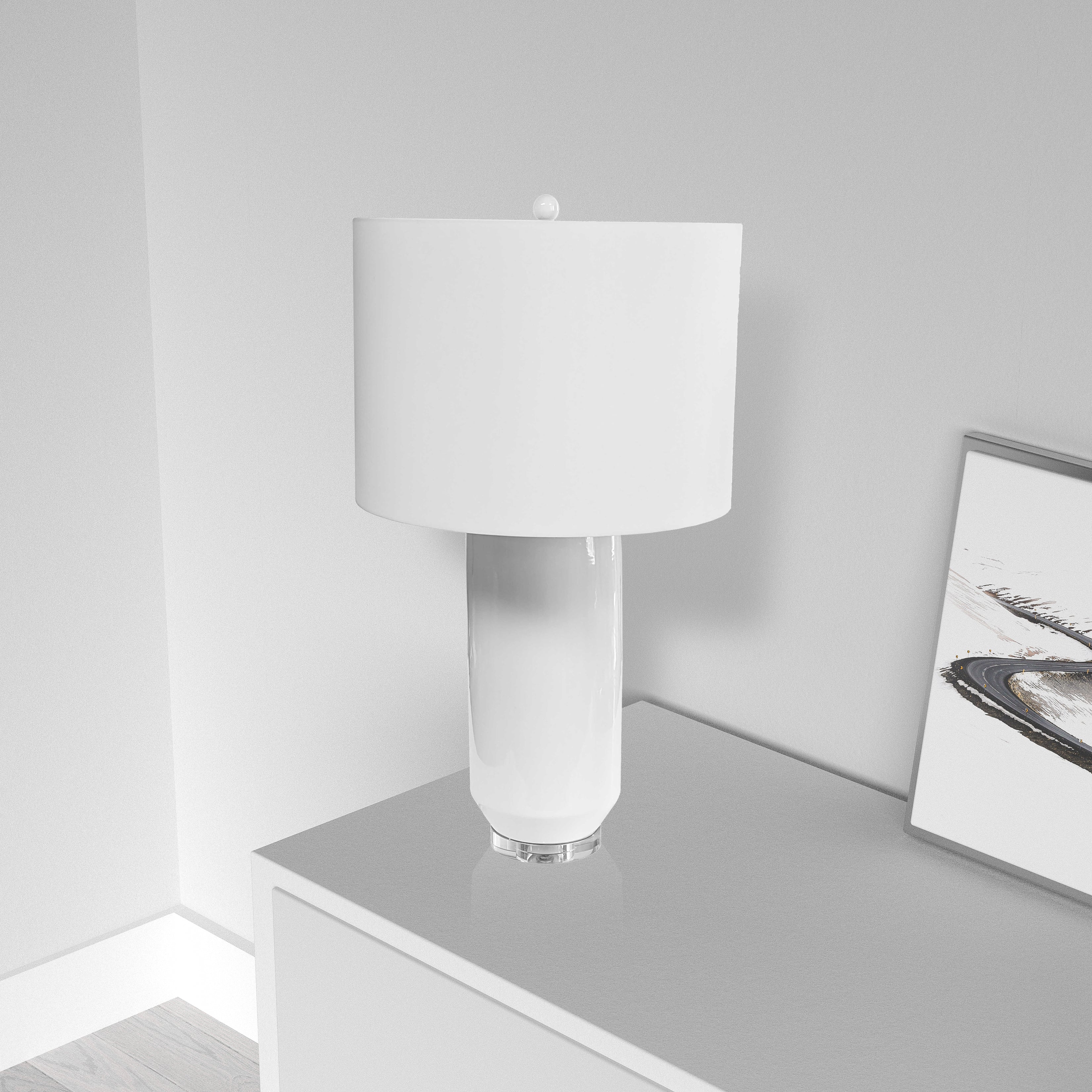 white table lamp