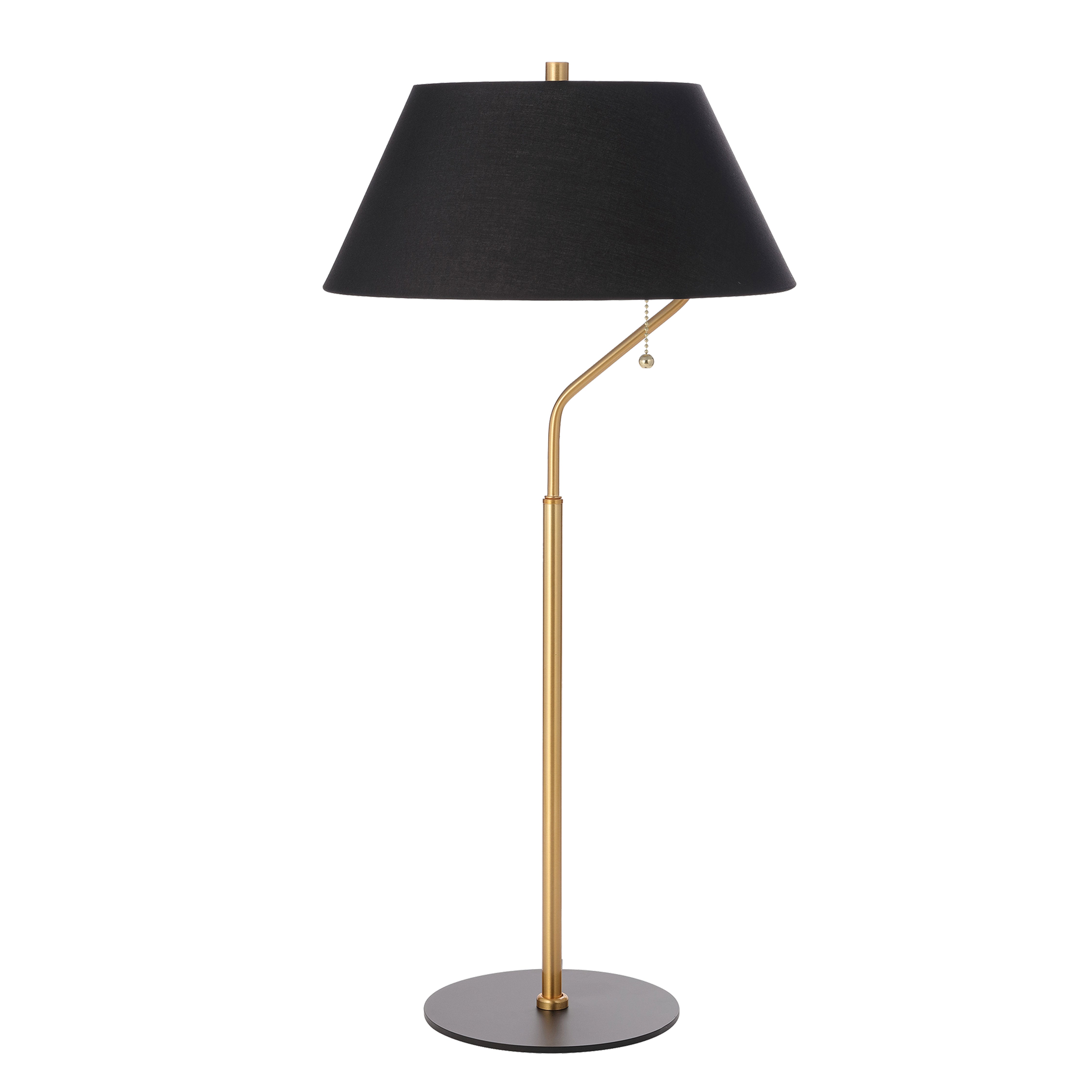aged brass & matte black/black table lamp