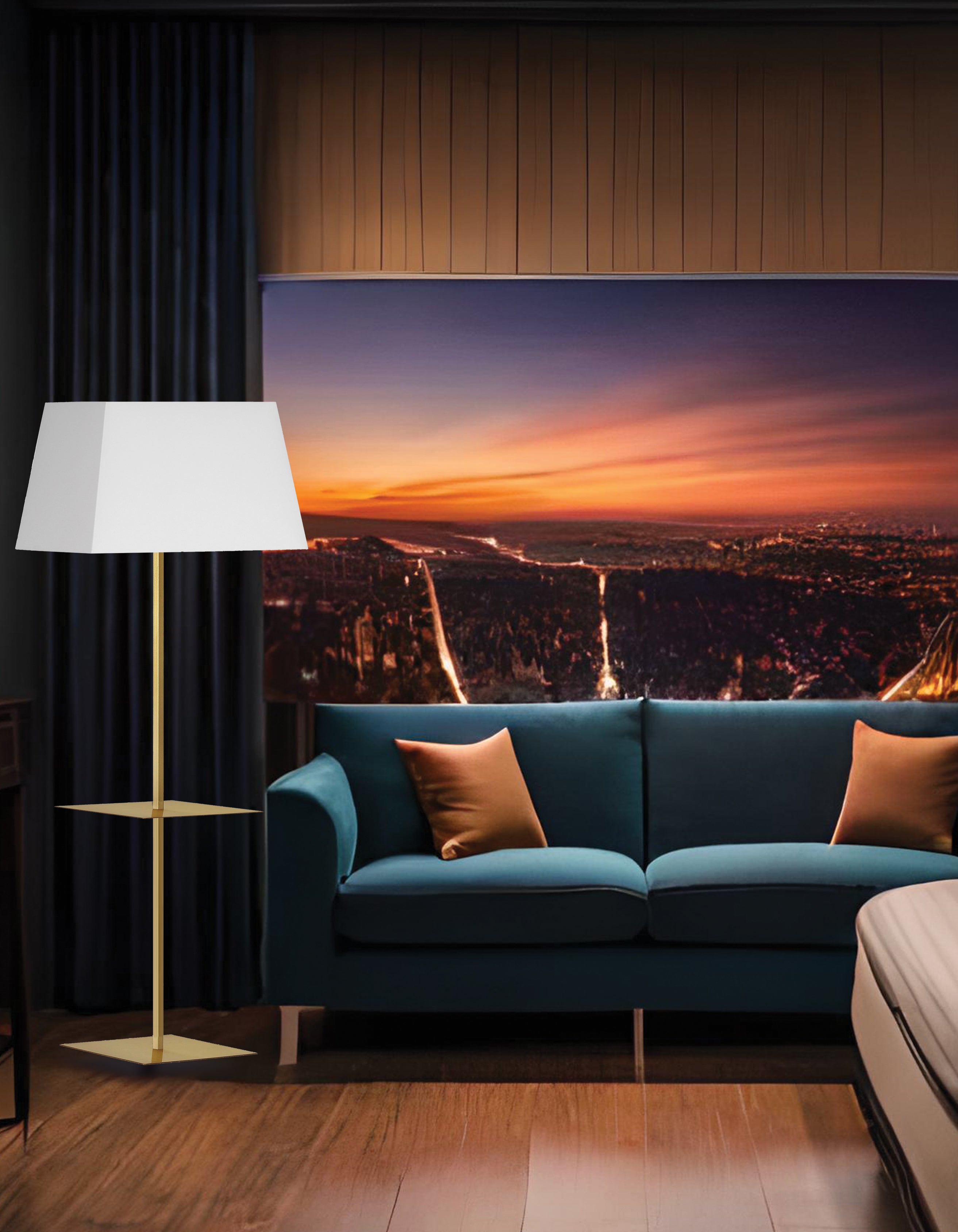 aged brass table lamp