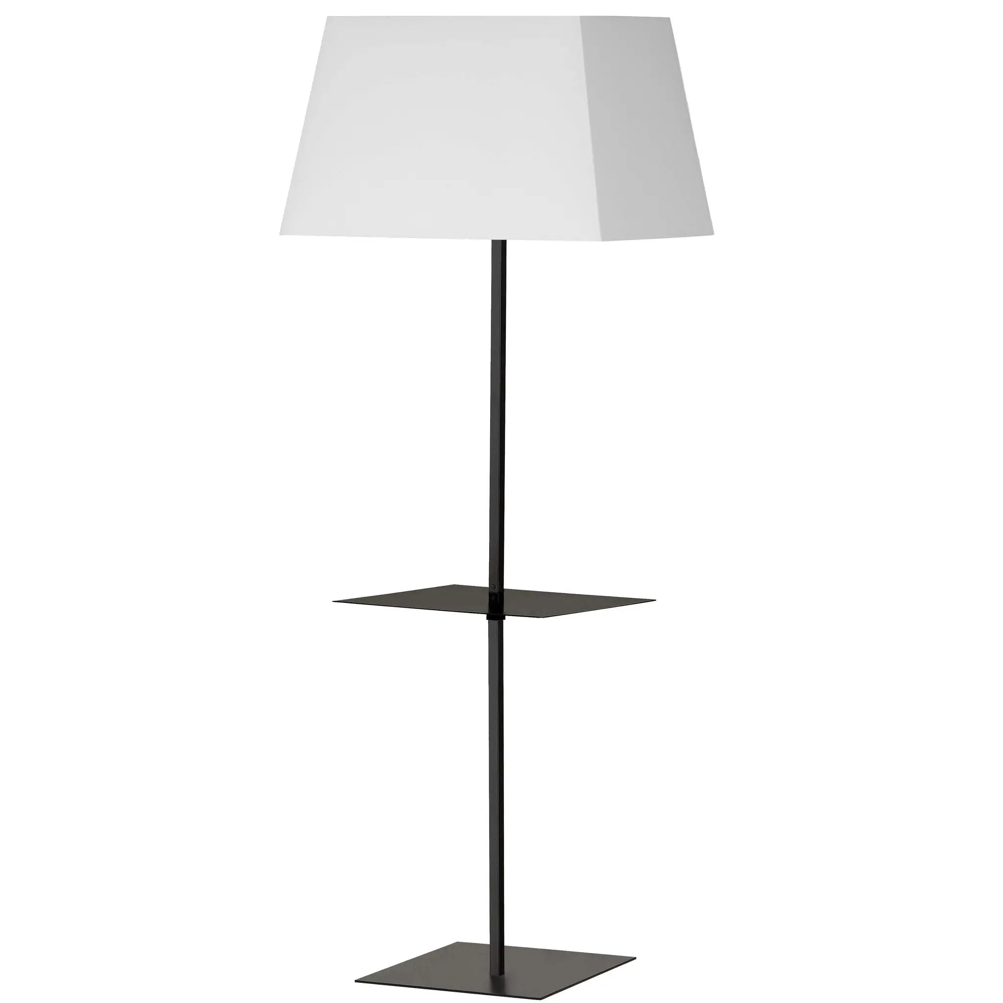 Dainolite 1 Light Square Base Floor with Shelf Incandescent with White Shade by Dainolite