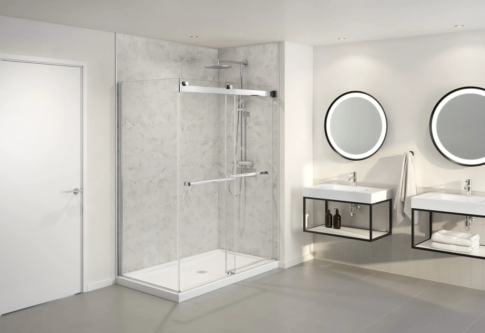 chrome shower door