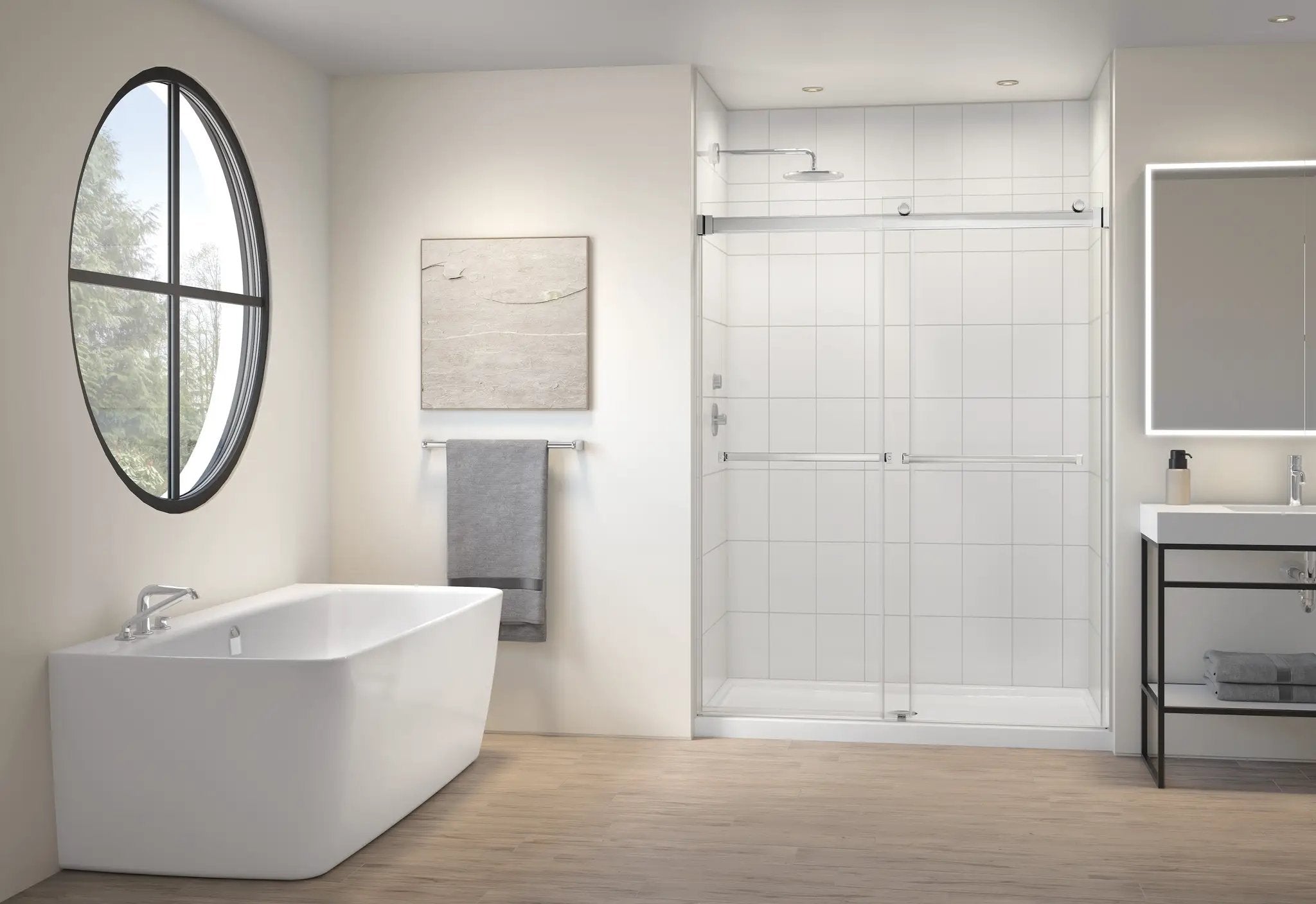 chrome shower door