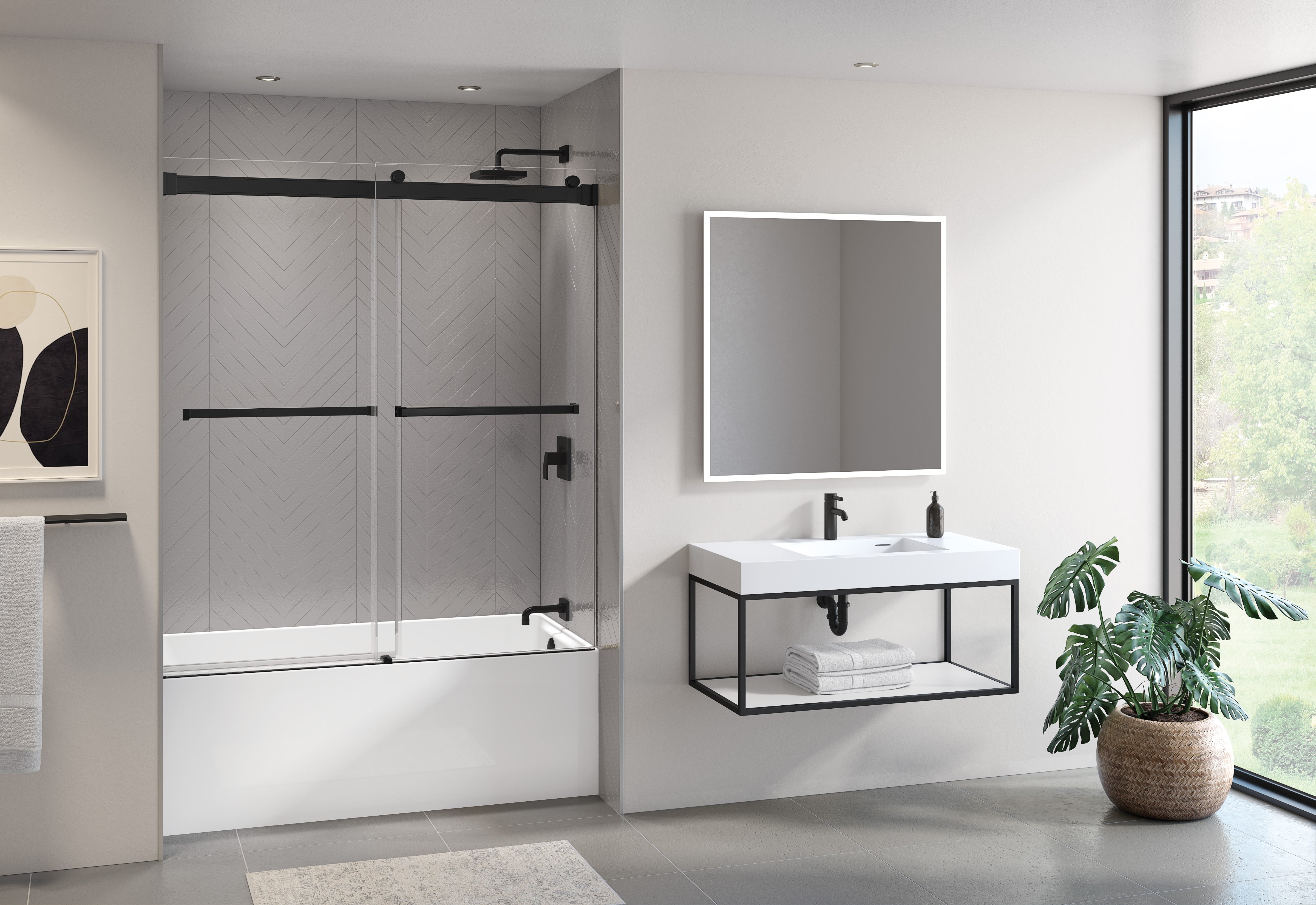 matte black tub enclosure