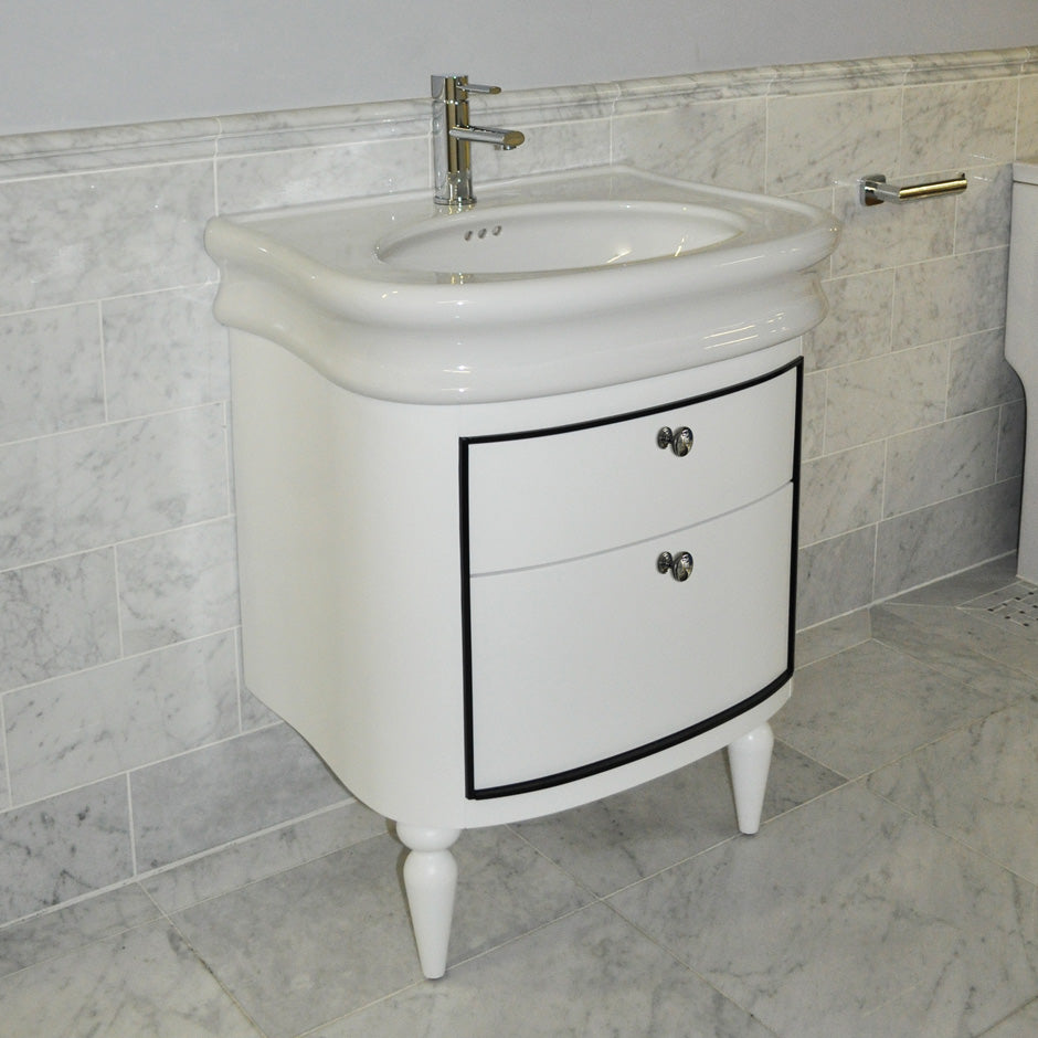 gloss white (black trim) vanity