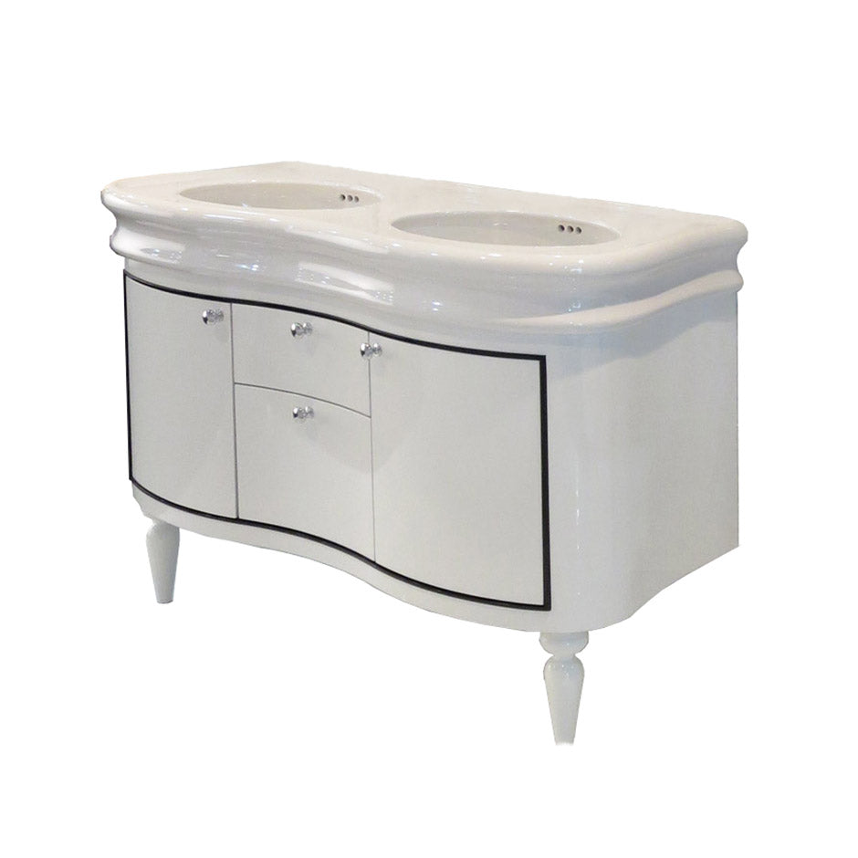 gloss white (black trim) vanity