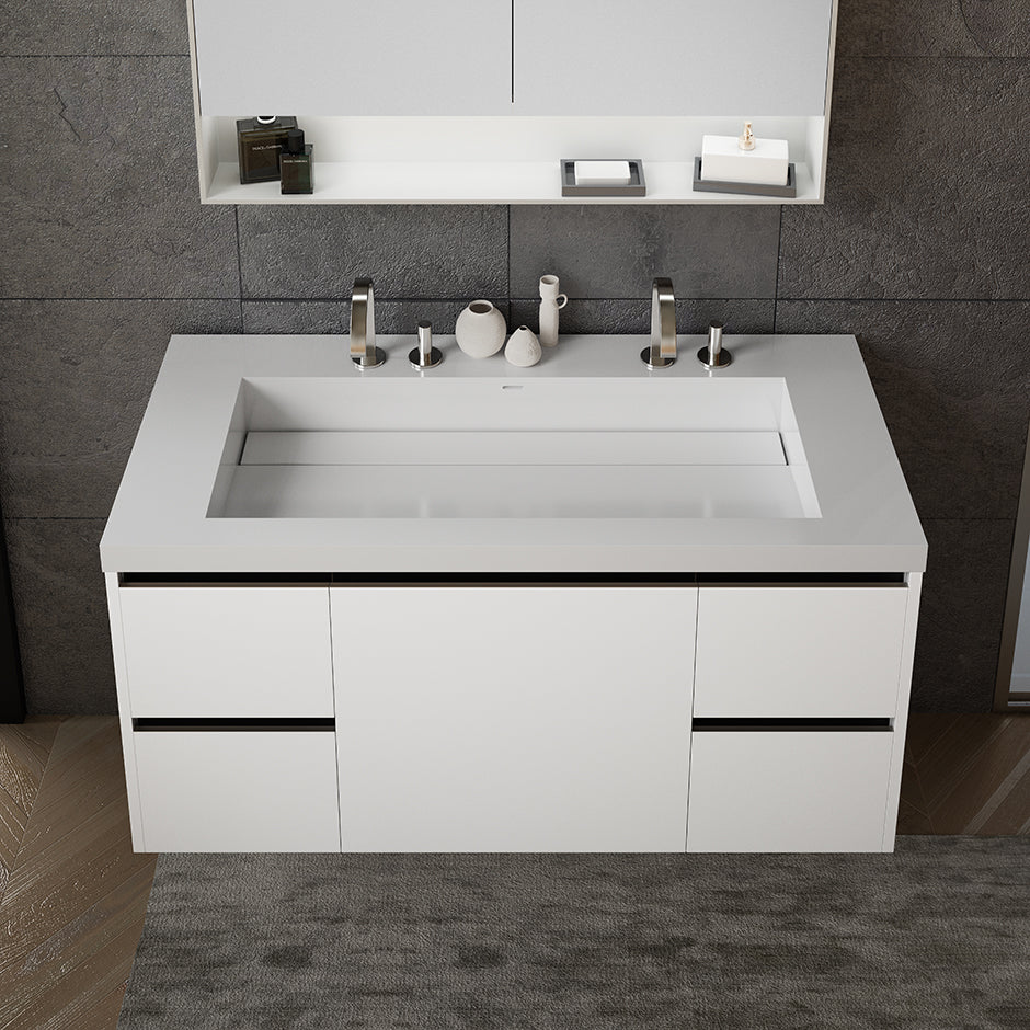 matte white vanity