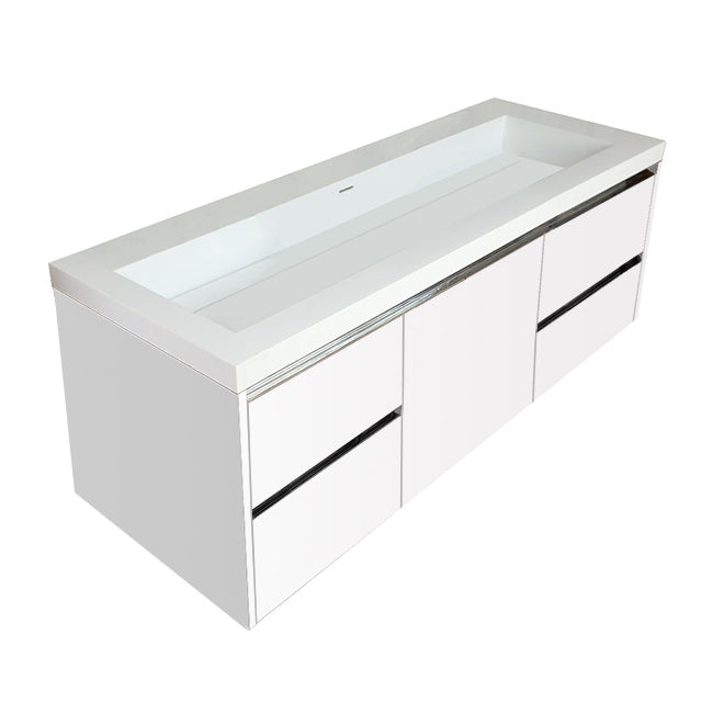 Lacava Kubista 60" Wall-Mount Under Counter Vanity