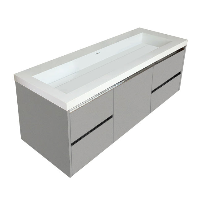 Lacava Kubista 60" Wall-Mount Under Counter Vanity