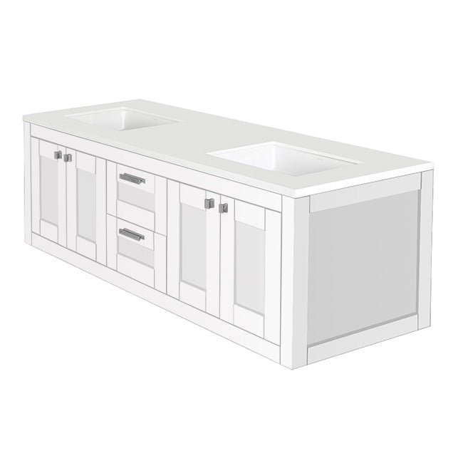 Lacava Stile 60" Wall-Mount Under-Counter Double Vanity