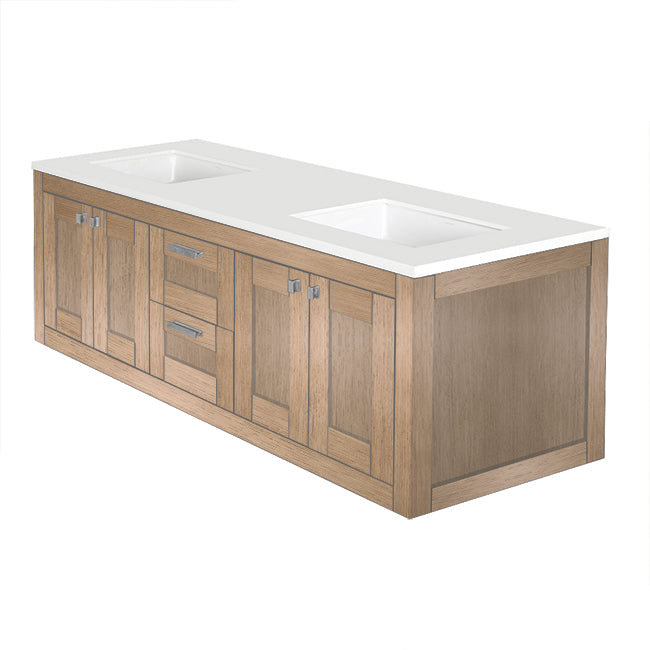 Lacava Stile 60" Wall-Mount Under-Counter Double Vanity