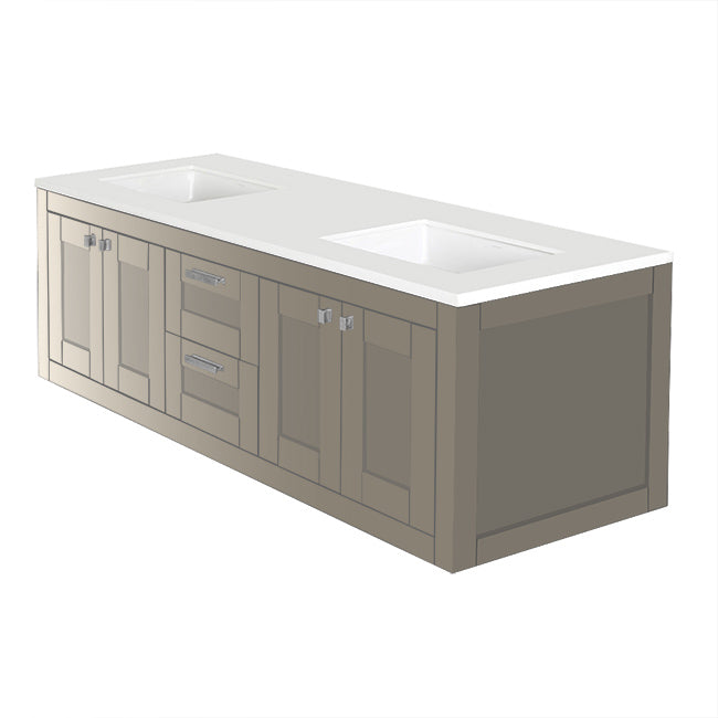 Lacava Stile 60" Wall-Mount Under-Counter Double Vanity