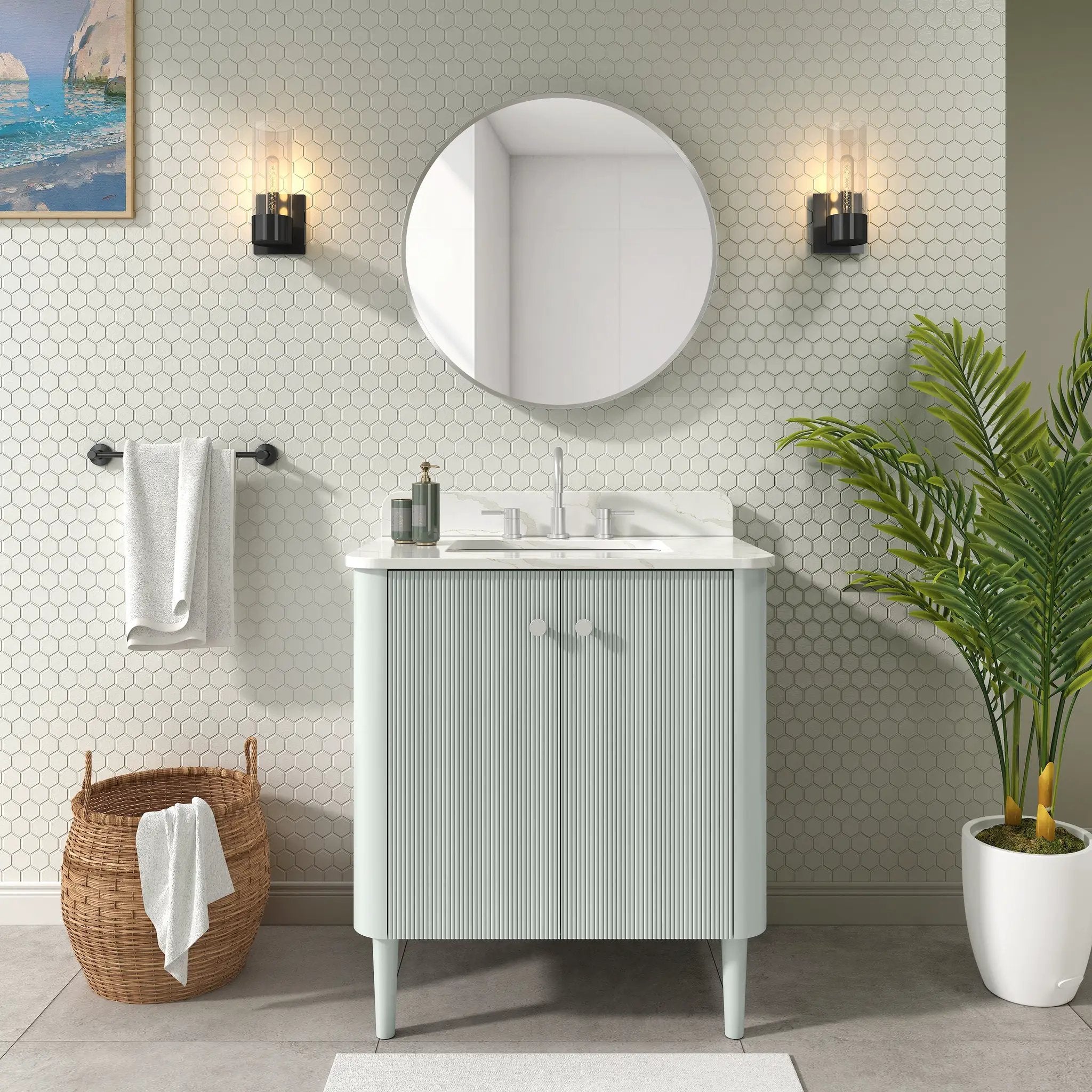 soft sage vanity set