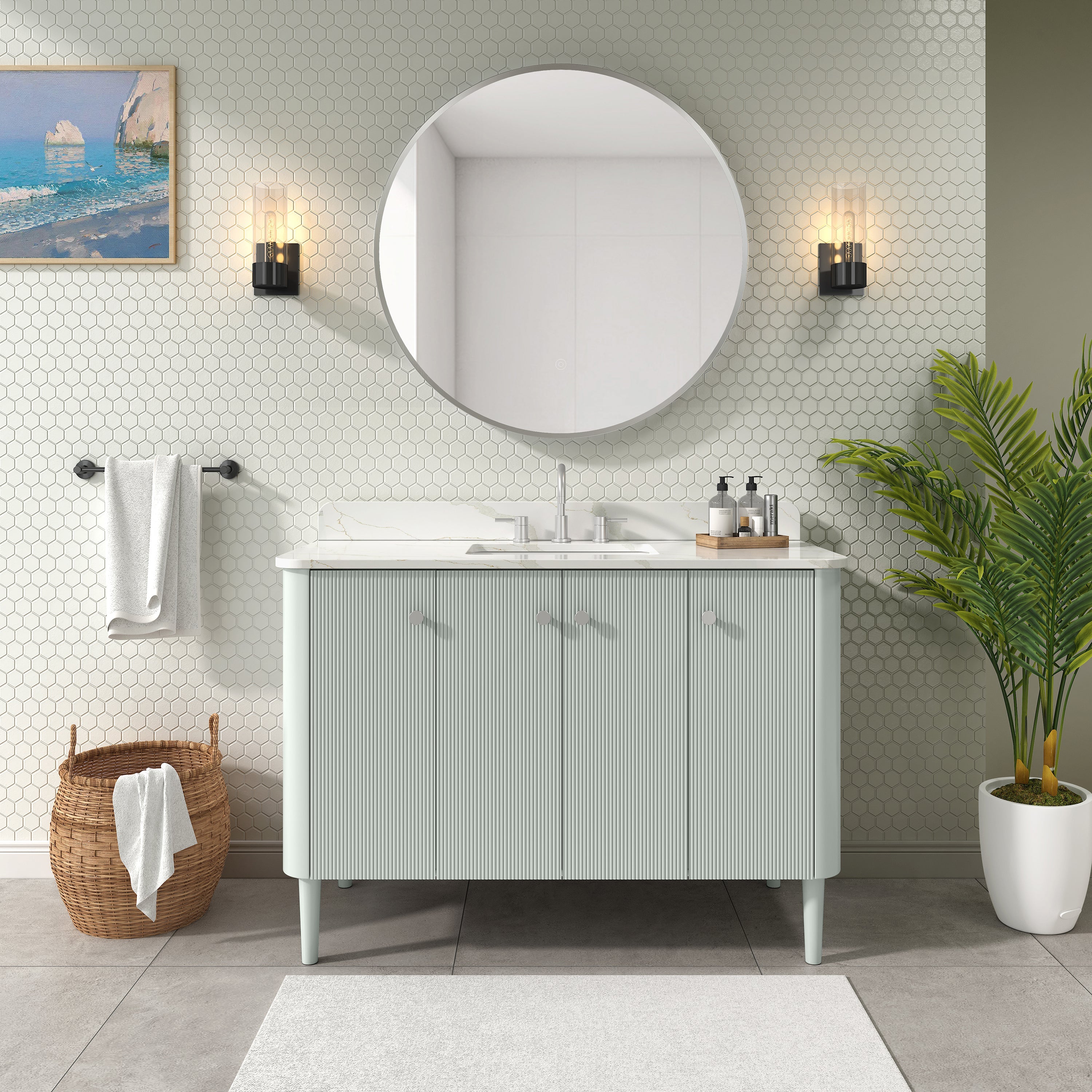 soft sage vanity base