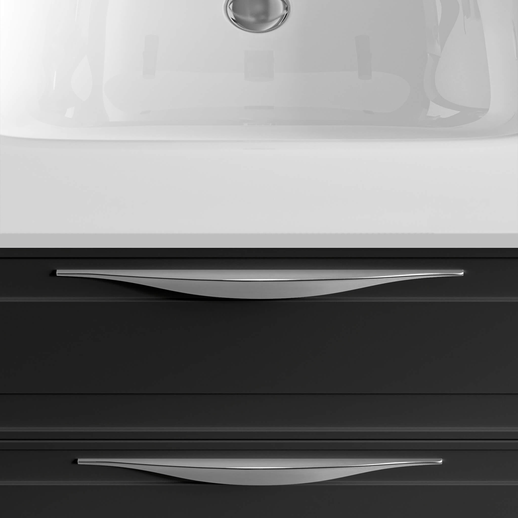 polished chrome vanity handles