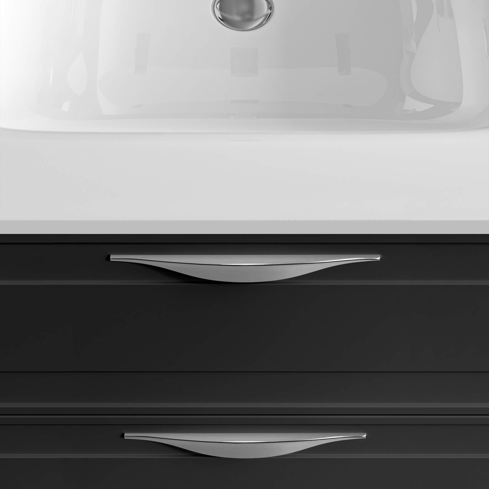 polished chrome vanity handles