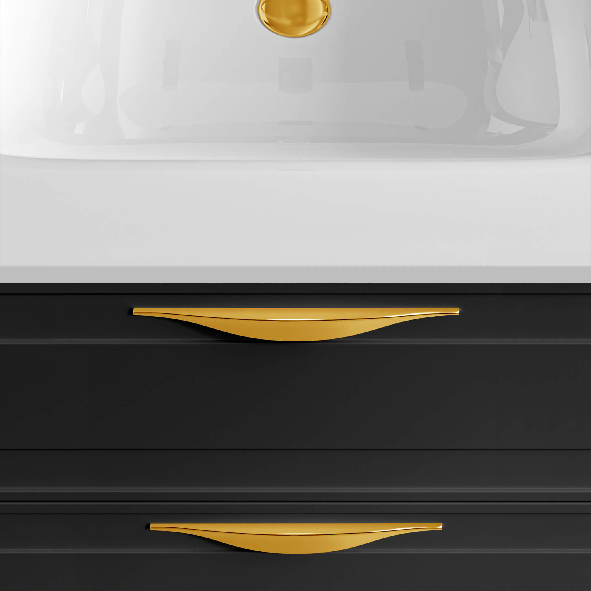 polished gold vanity handles