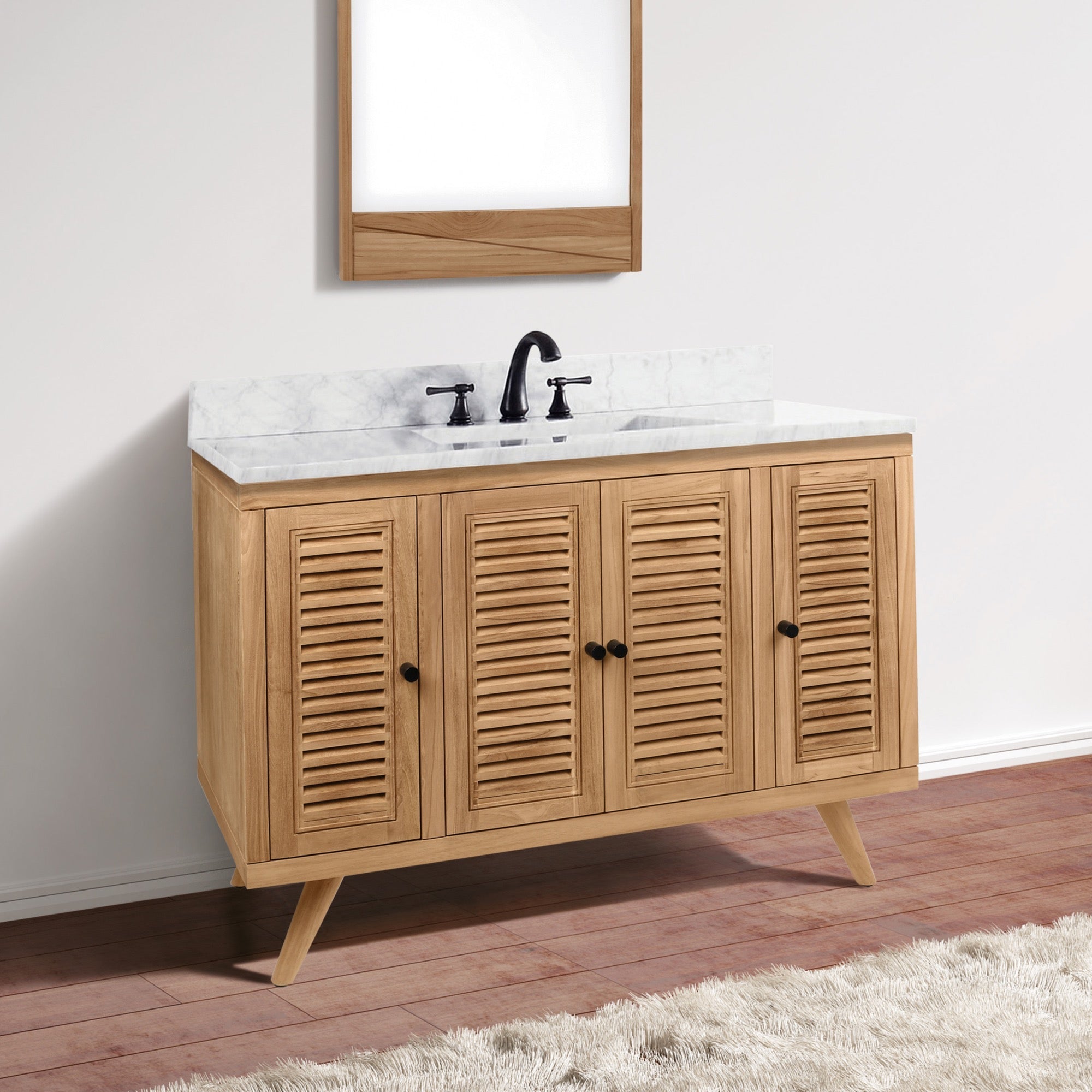 natural teak vanity base