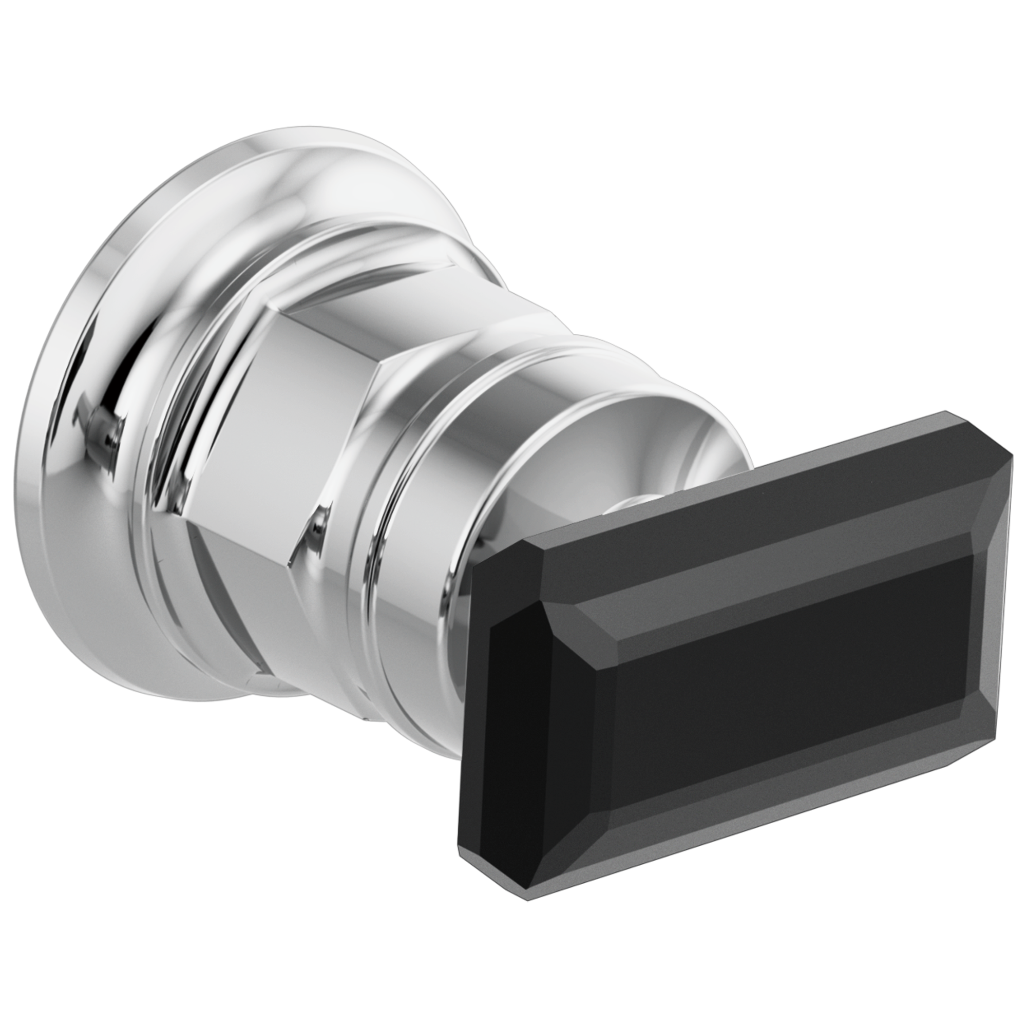 polished chrome / black crystal handle kit