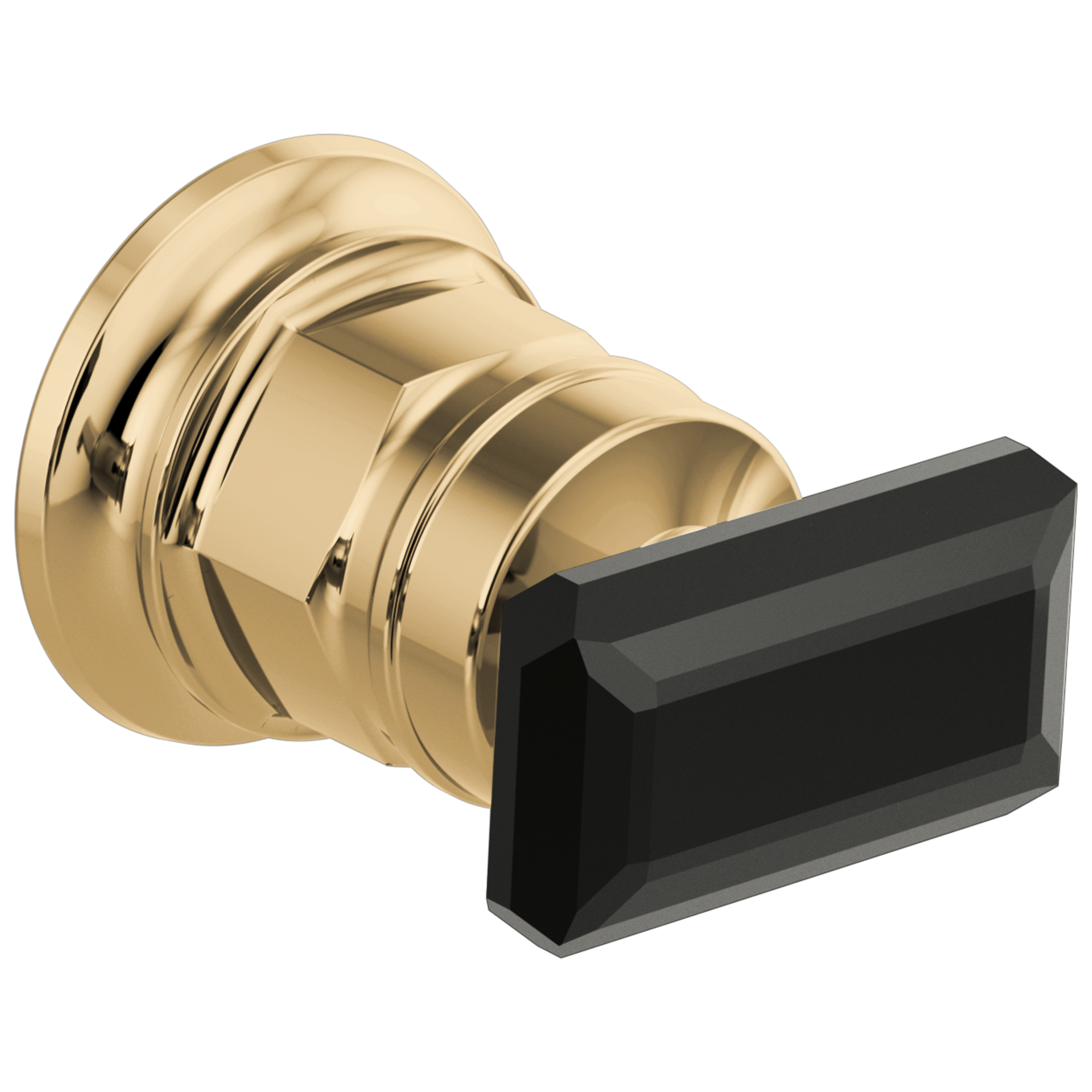polished gold / black crystal handle kit