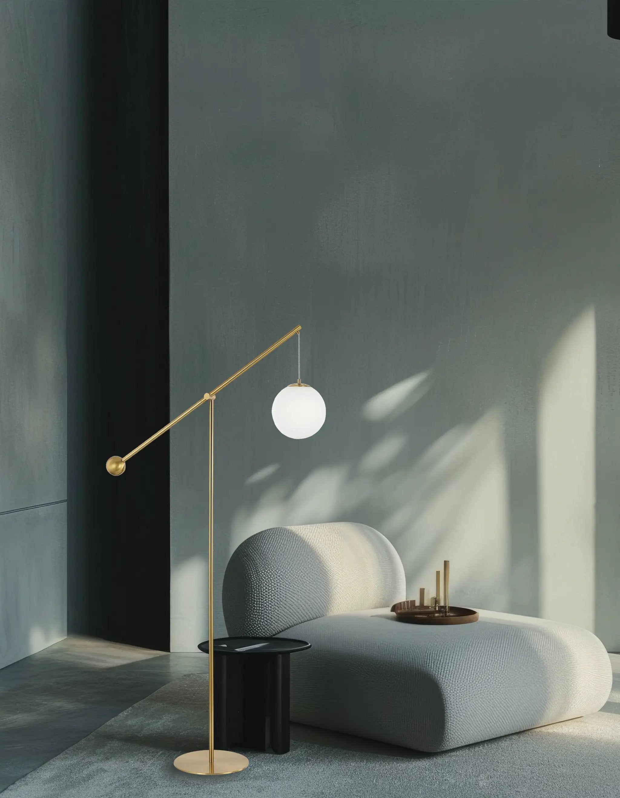 aged brass floor lamp