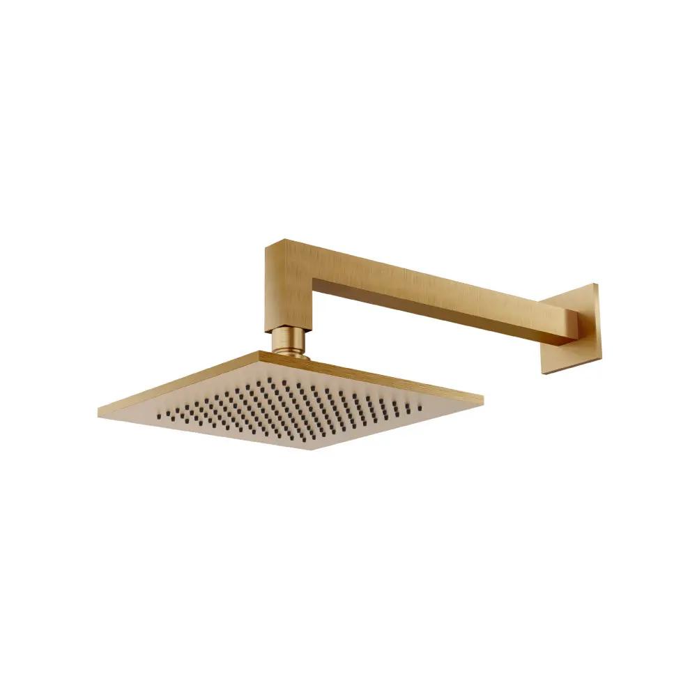 Flusso 8" Solid Brass Showerhead / Rainhead with 12" Wall Mount Shower Arm by Flusso
