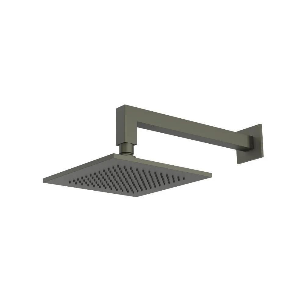 Flusso 8" Solid Brass Showerhead / Rainhead with 12" Wall Mount Shower Arm by Flusso