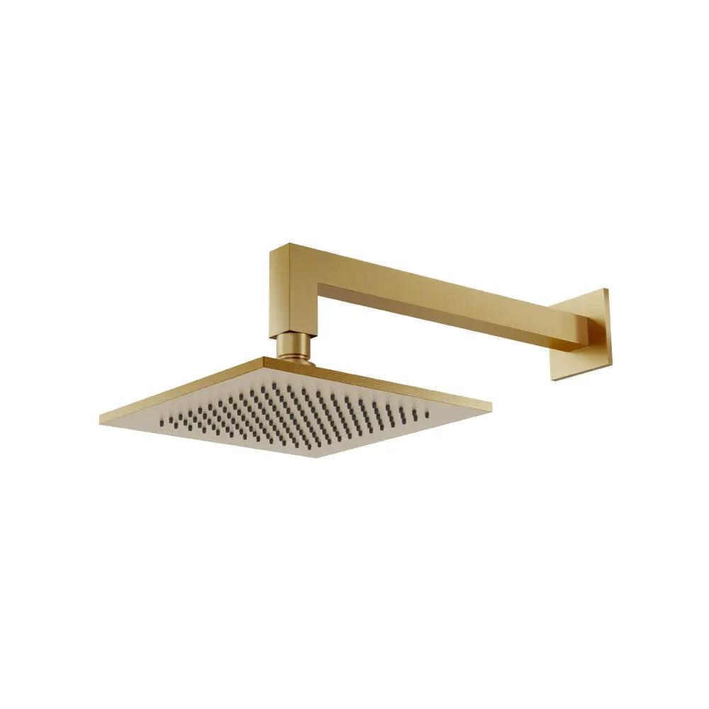 Flusso 8" Solid Brass Showerhead / Rainhead with 12" Wall Mount Shower Arm by Flusso