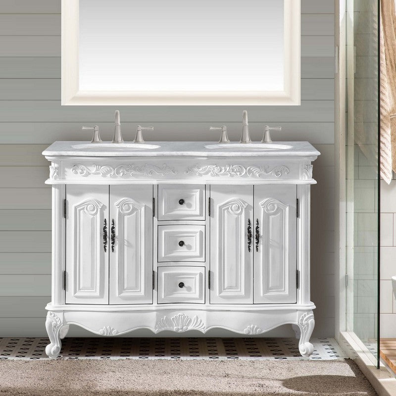 antique white vanity