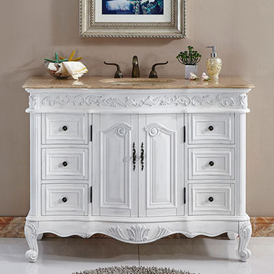 antique white vanity