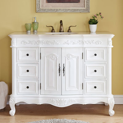 antique white vanity