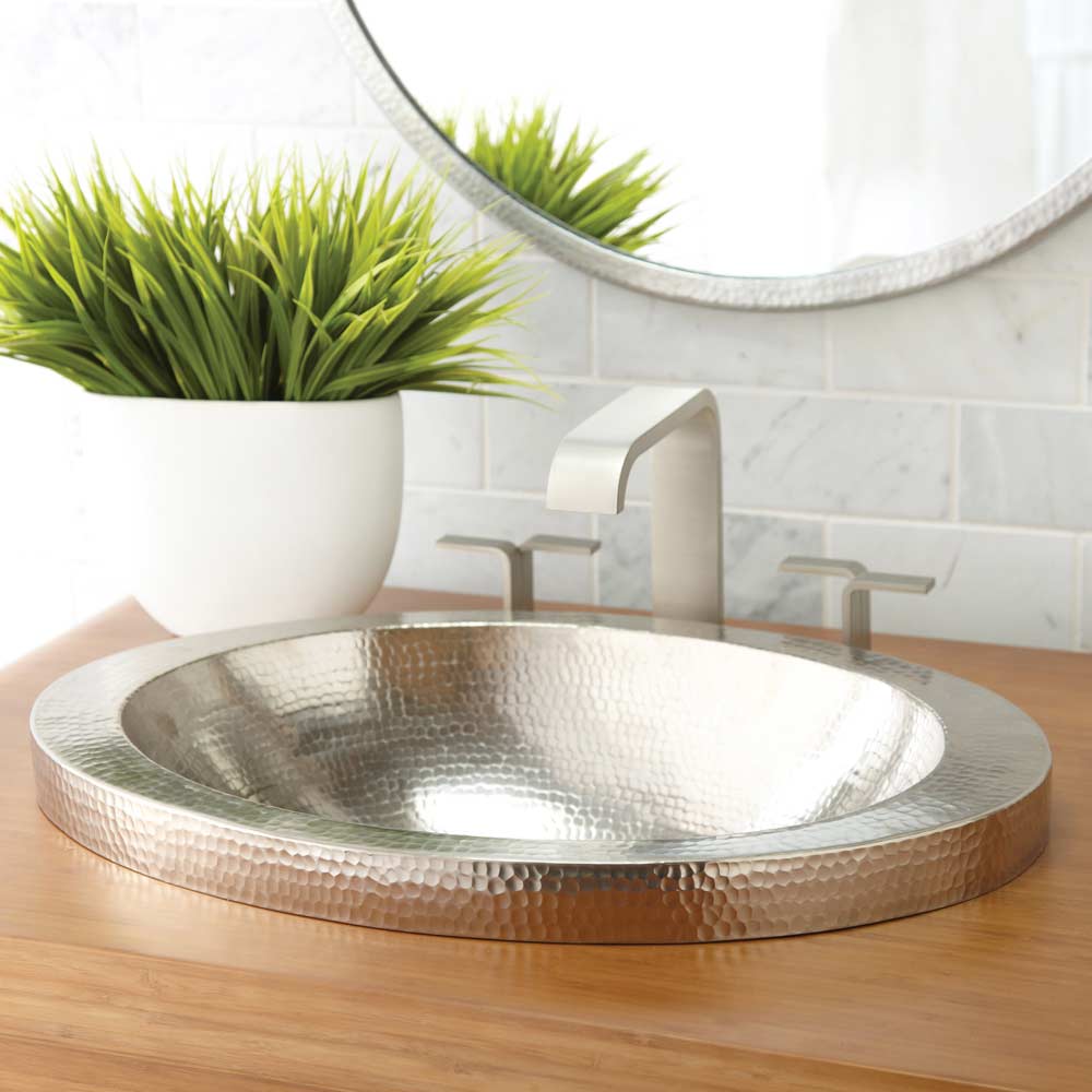 brushed nickel bathroom sink