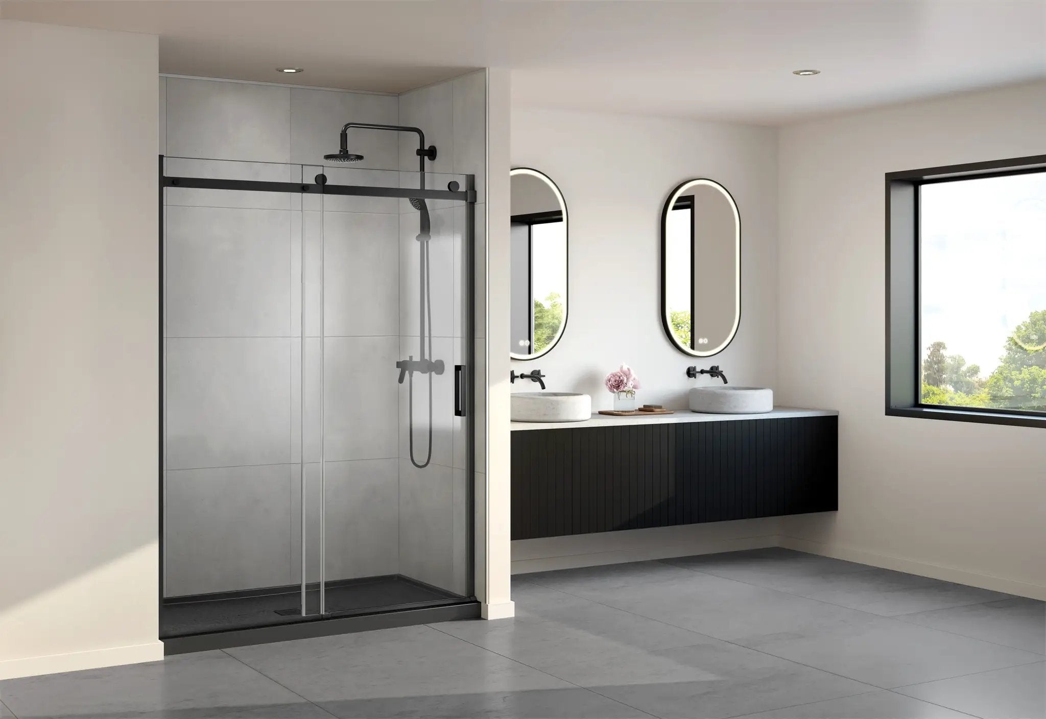 matte black shower door