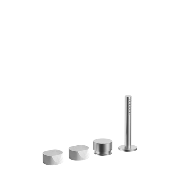 Fantini AF/21 4 Hole Roman Tub Set - Handles in Carrara White Marble