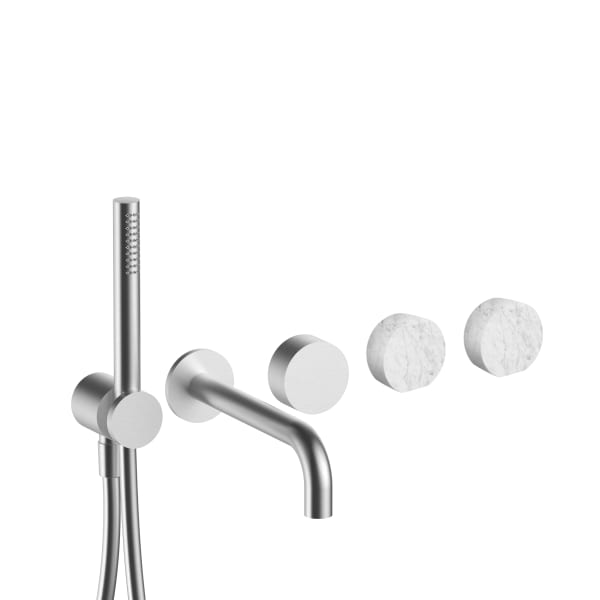 Fantini AF/21 Wall Mount Tub Filler - Handles in Carrara White Marble