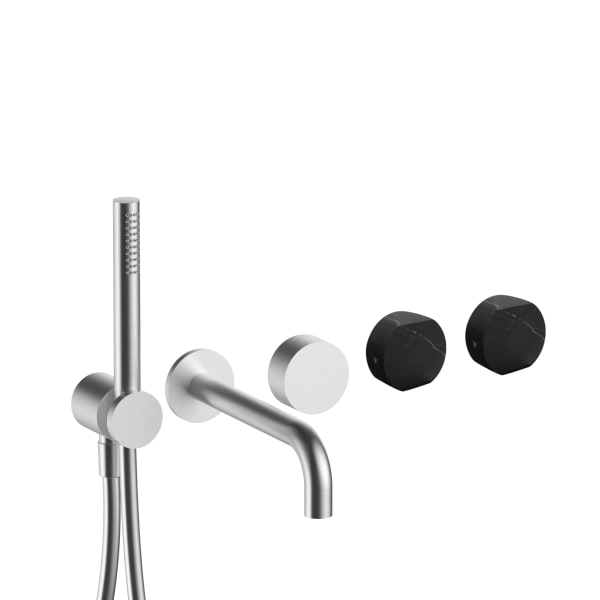 Fantini AF/21 Wall Mount Tub Filler - Handles in Marquinia Black Marble