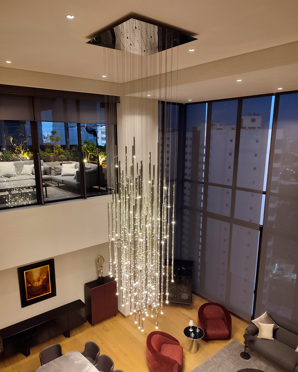 chrome chandelier