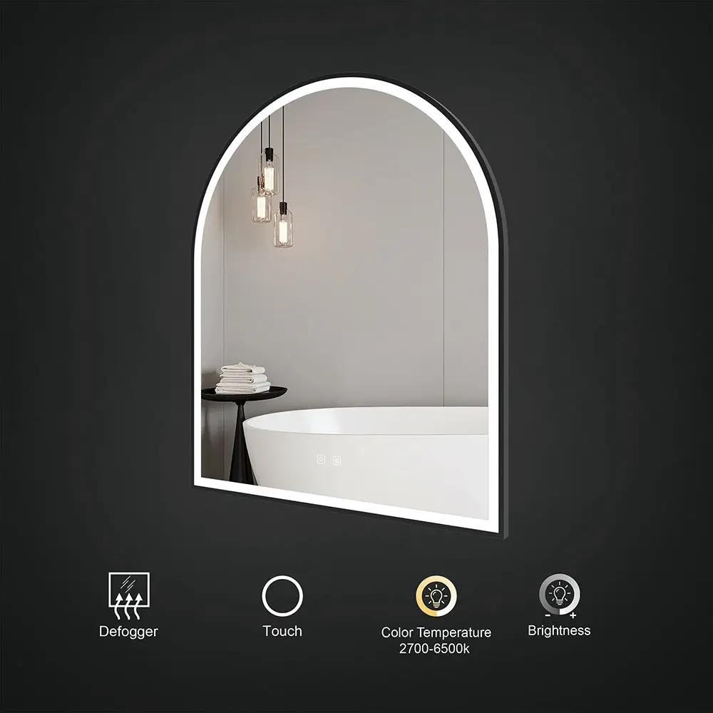 matte black lit mirror