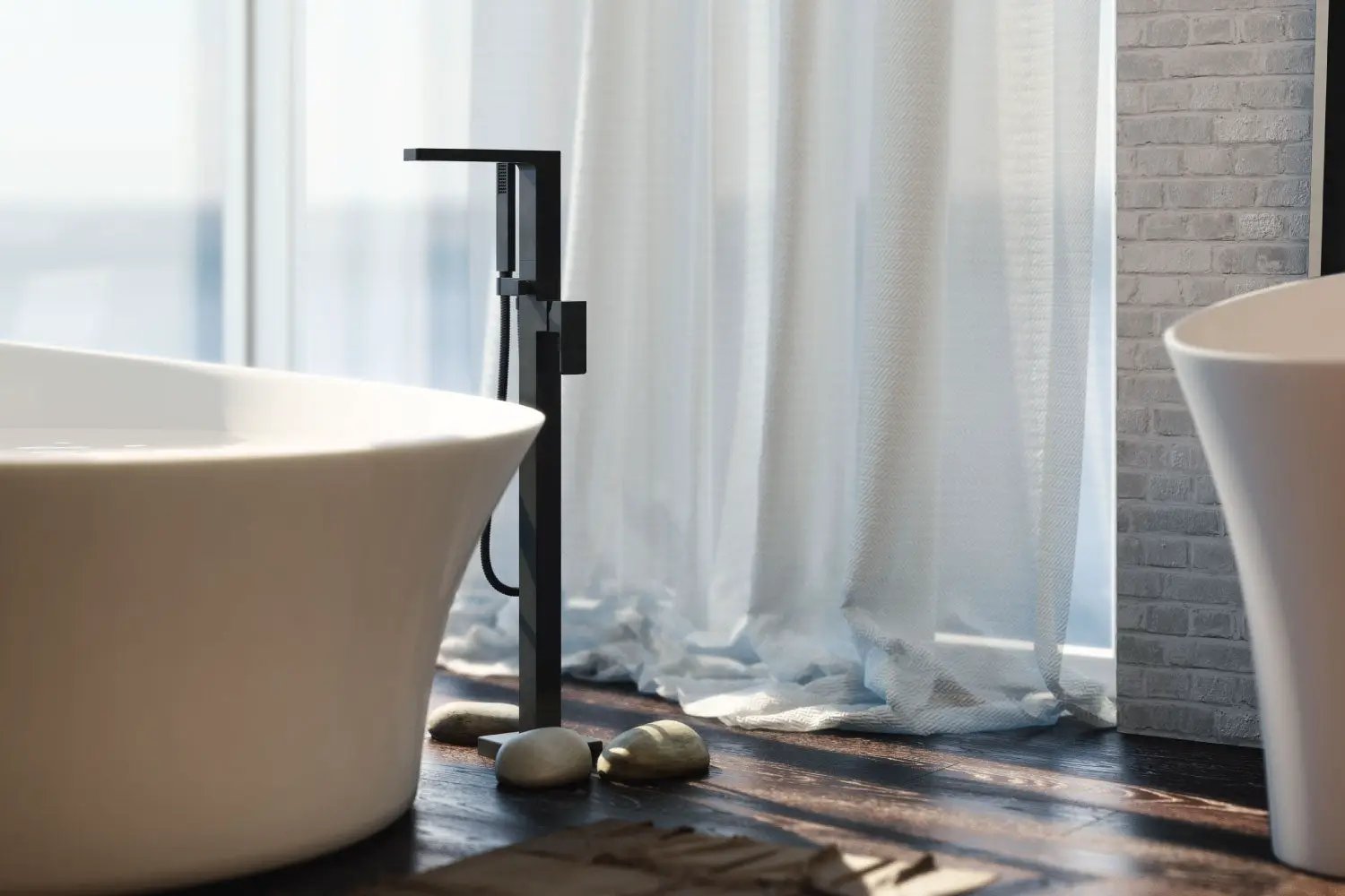 matte black tub filler