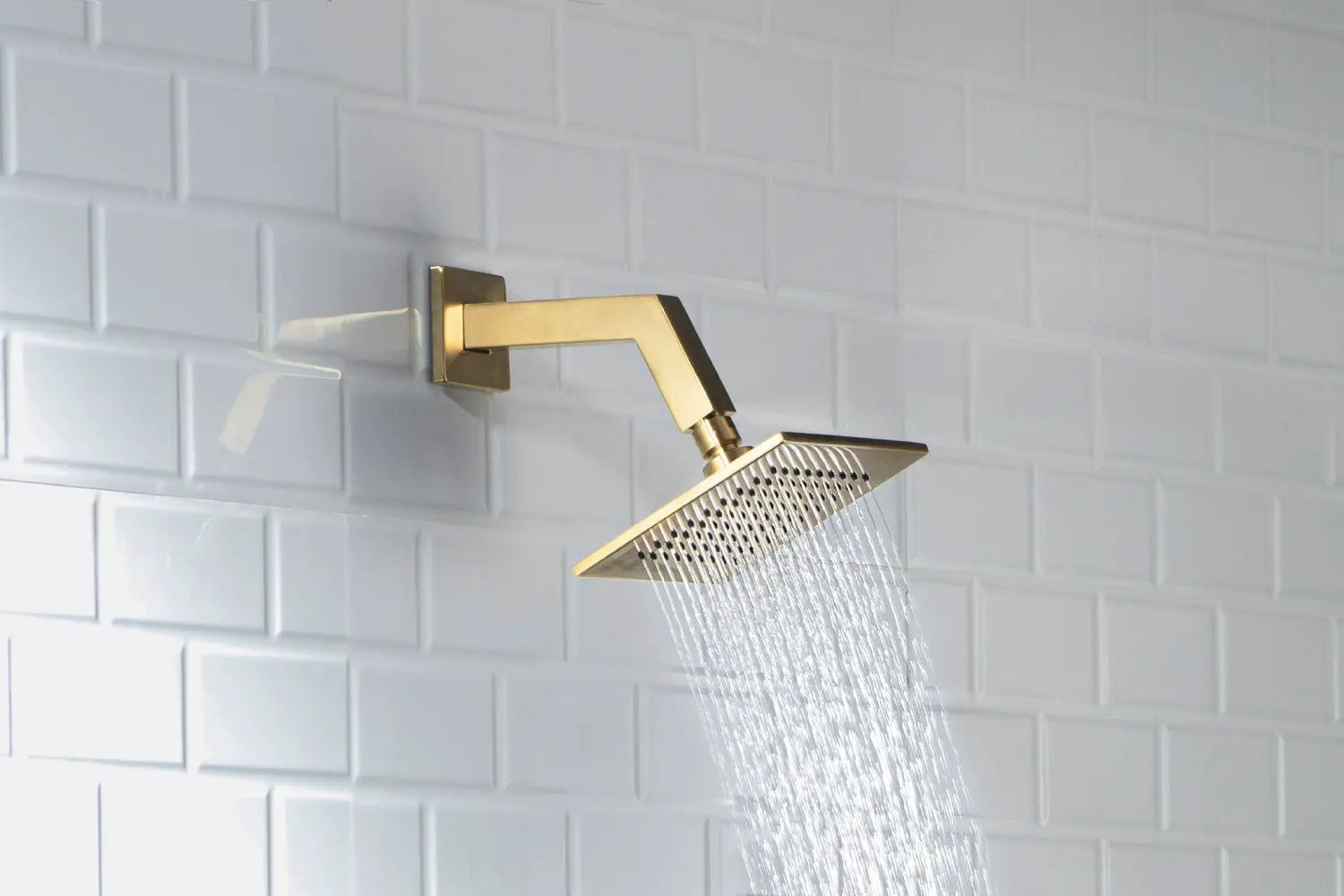 satin brass pvd shower arm