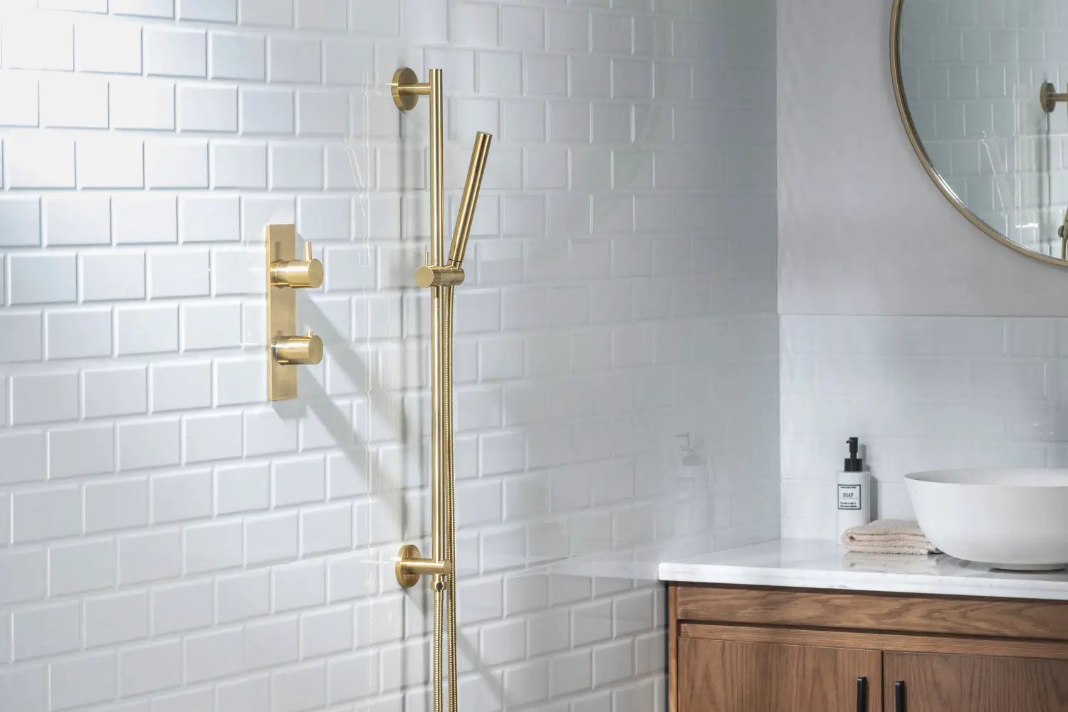 satin brass pvd hand shower