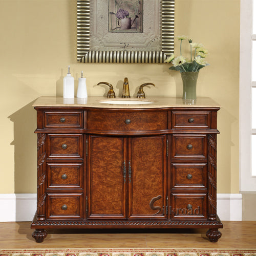 red mahogany vanity