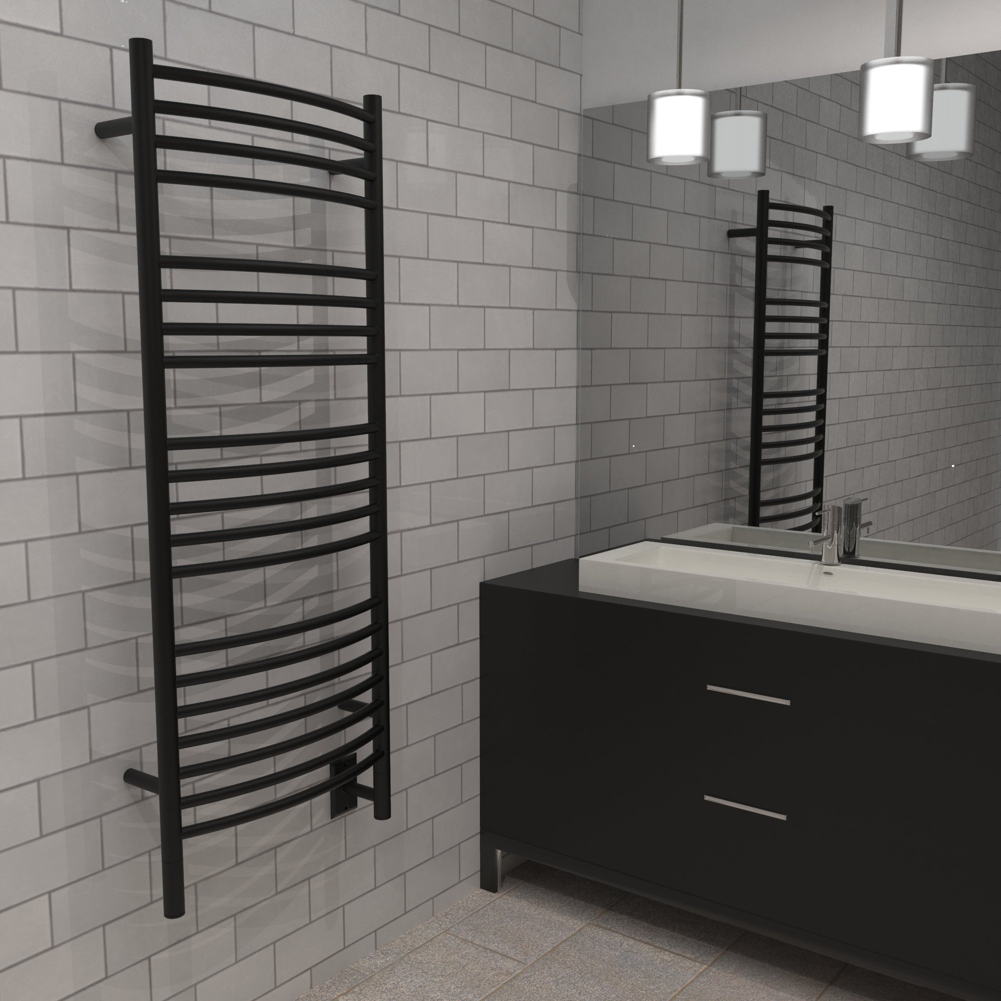 matte black towel warmer