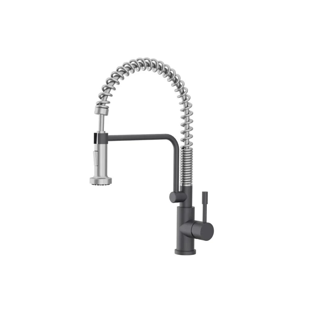 Flusso Caso - Semi-Professional Dual Spray Stainless Steel Kitchen Faucet with Pull Out by Flusso