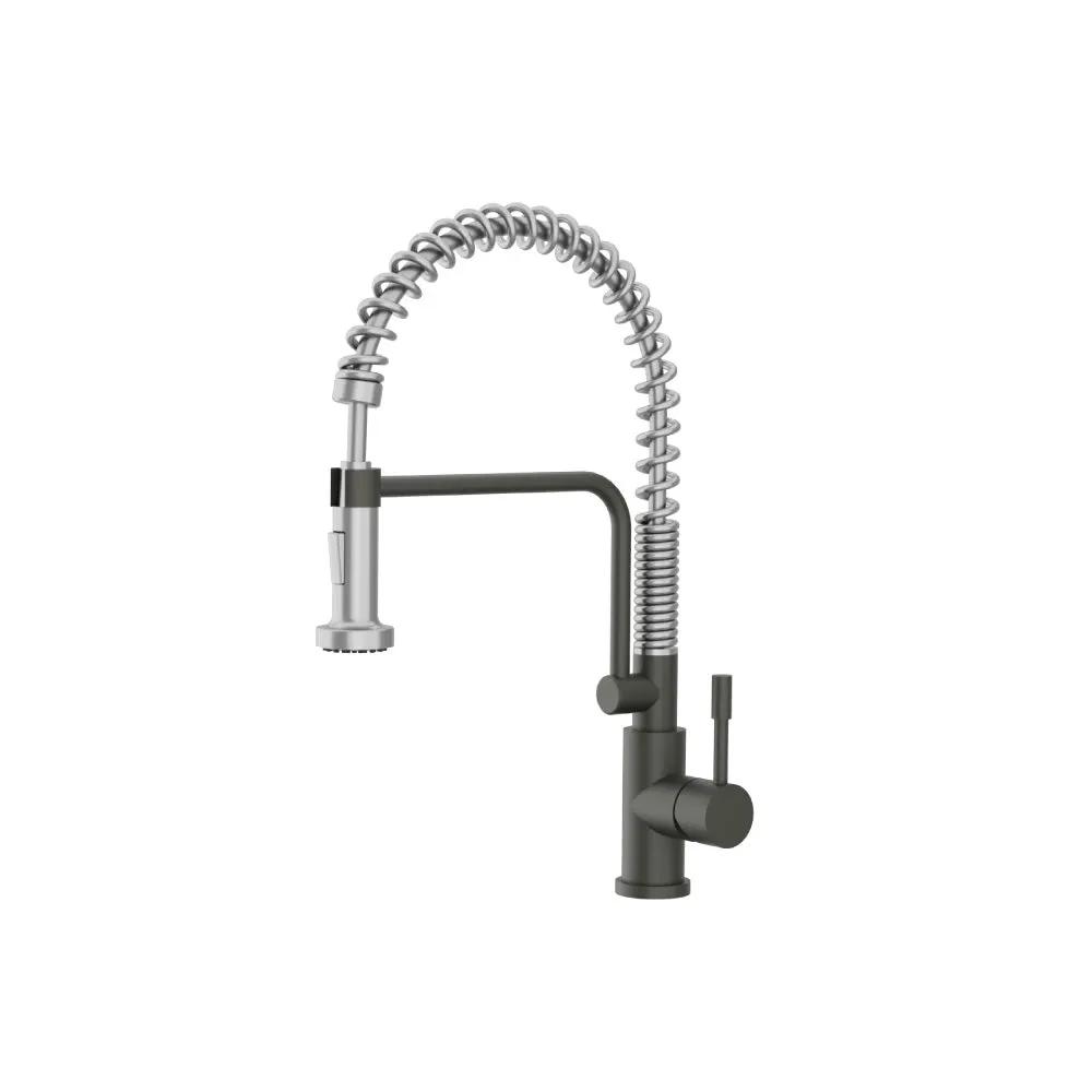 Flusso Caso - Semi-Professional Dual Spray Stainless Steel Kitchen Faucet with Pull Out by Flusso
