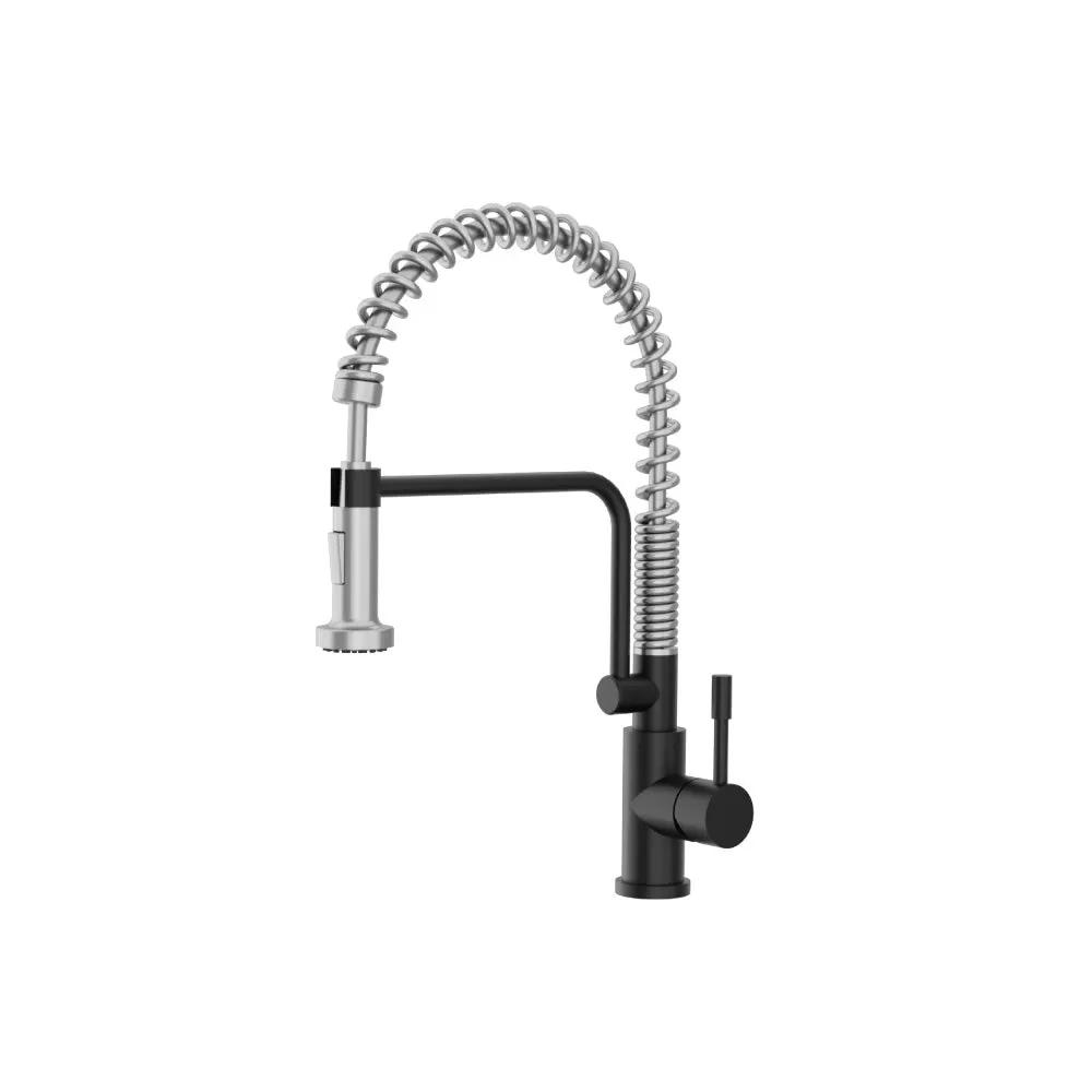 Flusso Caso - Semi-Professional Dual Spray Stainless Steel Kitchen Faucet with Pull Out by Flusso