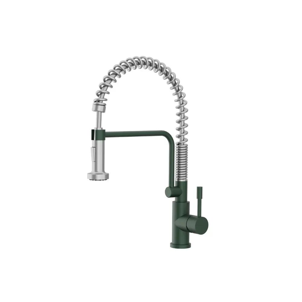 Flusso Caso - Semi-Professional Dual Spray Stainless Steel Kitchen Faucet with Pull Out by Flusso