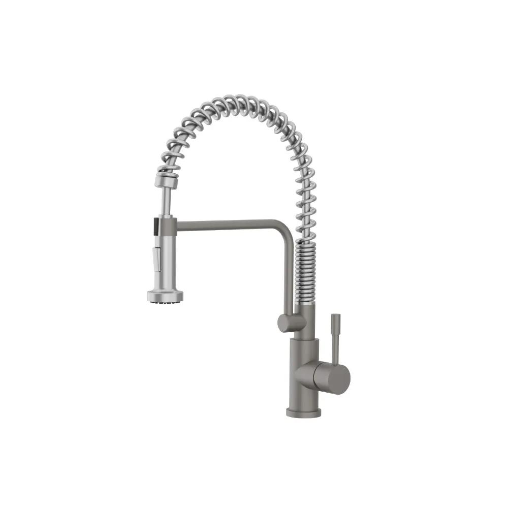 Flusso Caso - Semi-Professional Dual Spray Stainless Steel Kitchen Faucet with Pull Out by Flusso