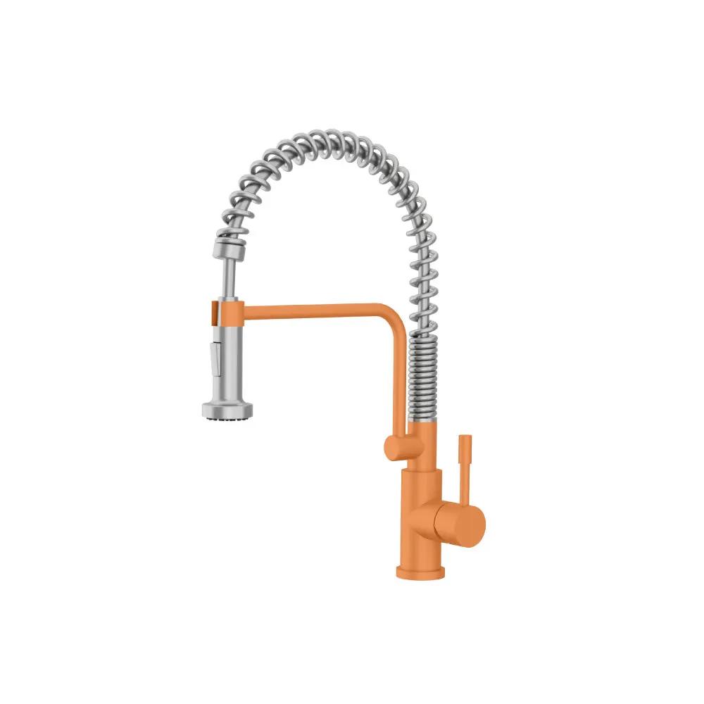 Flusso Caso - Semi-Professional Dual Spray Stainless Steel Kitchen Faucet with Pull Out by Flusso