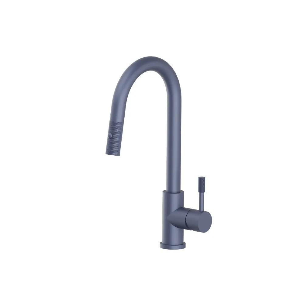 Flusso Vasco - Dual Spray Stainless Steel Kitchen Faucet with Pull Out and Knurling by Flusso
